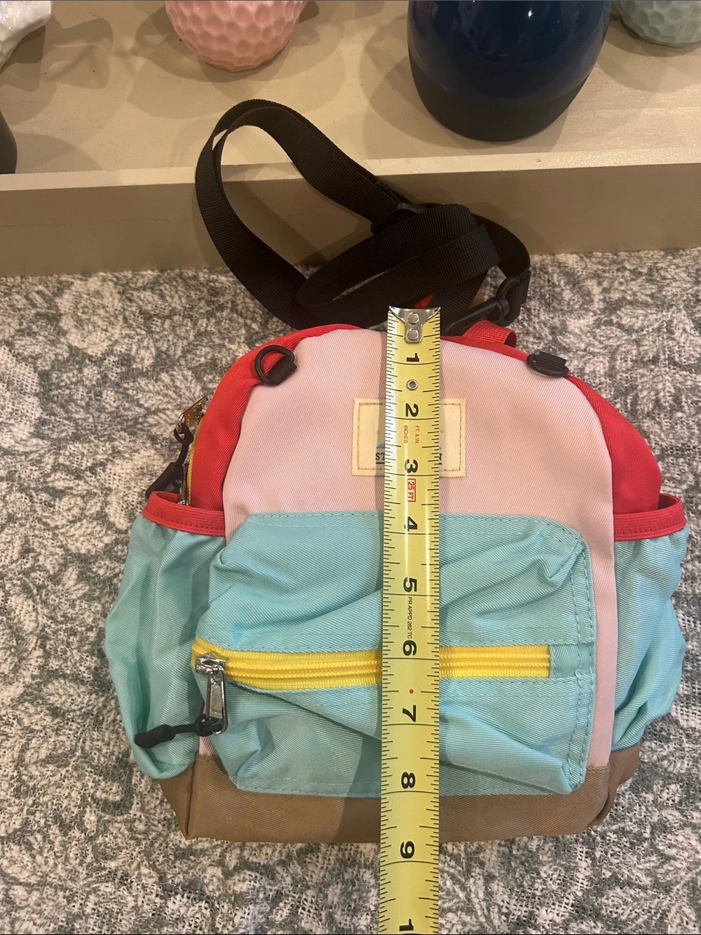 STEAMEDUN Kids Colorblock Mini Backpack - Pink, Red, Aqua